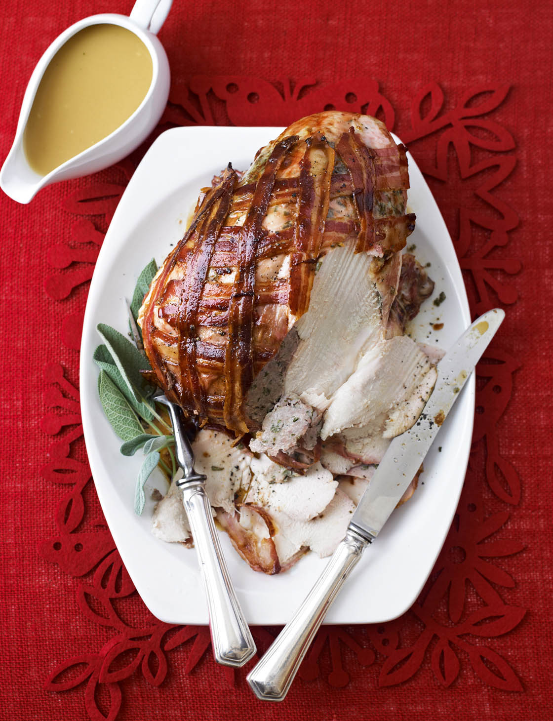 Christmas Roast turkey crown with glutenfree sage stuffing and gravy